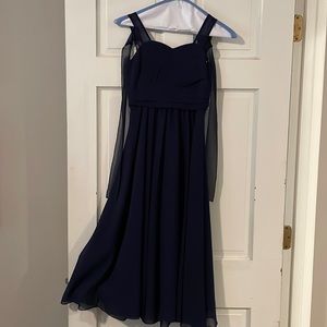 Beautiful long navy dress Tea length.  Worn in wedding